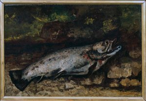 The trout. Still life of fish by Gustave Courbet