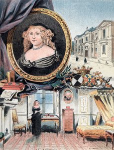 Portrait of the Marquise of Sevigne, along with the Chateau des Rochers and the Hotel Carnavalet by Gustave Demoulin
