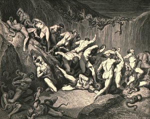 Amid this dread exuberance of woe ran naked spirits winged with horrid fear