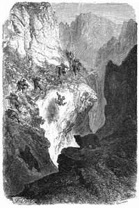Bear hunting in the Pyrenees (engraving by Gustave Dore) by Gustave Dore