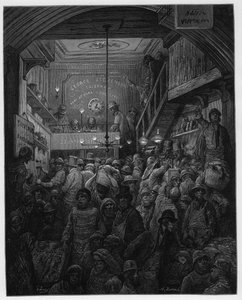 Billingsgate - Sale Of Fish In The Criee. Illustration for London by Louis Enault illustrated by Gustave Dore by Gustave Dore