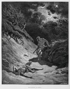 Cain Kills His Brother Abel (Illustration from the Dore Bible) by Gustave Dore
