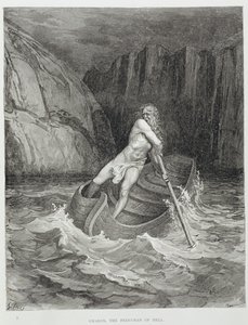 Charon, the Ferryman of Hell, from The Divine Comedy (Inferno) by Dante Alighieri engraved by Stephane Pannemaker by Gustave Dore