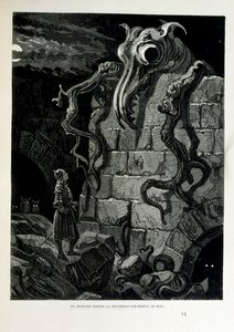 Croque-Mitaine; 1863 Illustration by Gustave Dore (1832–1883); French Artist, Printmaker, Illustrator. Croque-Mitaine (The Bogeyman) a Maleficent Character Presented to Children to Scare Them and Thus Make Them Wiser by Gustave Dore
