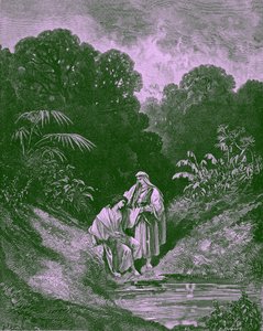 David and Jonathan, Bible by Gustave Dore