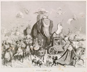 Donkey skin, illustration for Complete Fairy Tales by Charles Perrault, by Gustave Dore