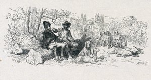 Fable of La Fontaine: The Wolf and the Dog by Gustave Dore