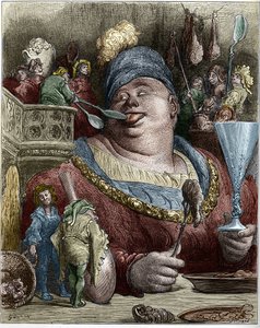 Gargantua, character of the novels by Francois Rabelais, illustration by Gustave Dore by Gustave Dore