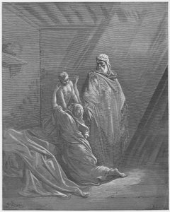 Gustave Dore Bible: Elijah raiseth the son of the widow of Zarephath