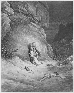 Hagar and Ishmael in the desert