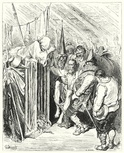 Be not impatient, O Knight of the Woful Figure, at your imprisonment by Gustave Dore