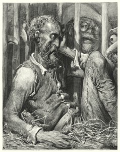 Don Quixote was not so much amazed at his enchantment as at the manner of it by Gustave Dore