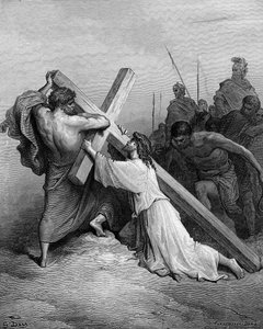 Jesus Falling Beneath the Cross - Bible