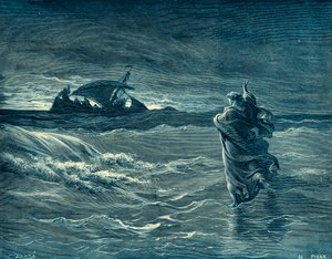 Jesus walking on the sea by Gustave Dore