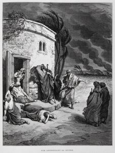 Job comprehends his ruin, Illustration from the Dore Bible