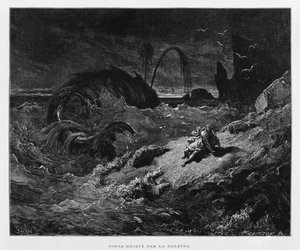Jonah Ejected onto Dry Land by the Whale (Illustration from the Dore Bible) by Gustave Dore