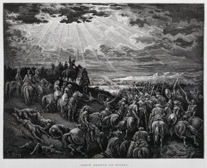Joshua Makes the Sun Stand Still, Illustration from the Dore Bible by Gustave Dore
