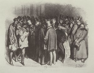The Stock Exchange Backstage by Gustave Dore