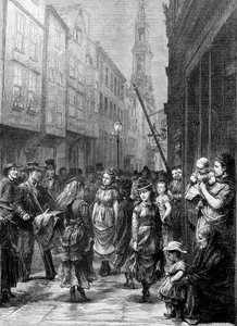 Low-life girls dancing for trade, Drury Lane, City of Westminster, London by Gustave Dore