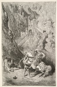 On the Way to the Green Chapel, from Stories of the Days of King Arthur by Charles Henry Hanson, pub.1898