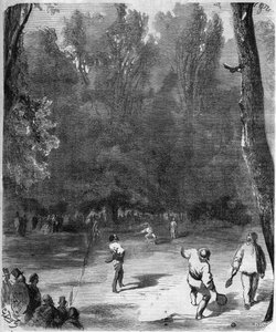 Palm players at the Luxembourg Garden in Paris in 1868 - drawing by Gustave Dore