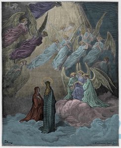Paradiso, Canto 21: The luminous souls sing (illustration from The Divine Comedy by Dante Alighieri) by Gustave Dore