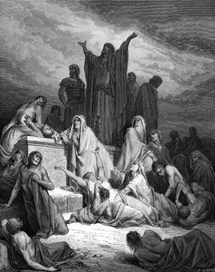 Plague of Jerusalem, engraving by Doré - Bible