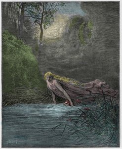 Purgatorio, Canto 31: Dante Submerged in the River Lethe, Illustration from "The Divine Comedy" by Dante Alighieri, 1885