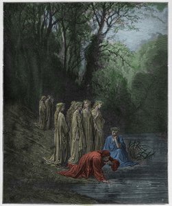 Purgatorio, Canto 33: Dante Drinks of the River Eunoe, Illustration from 