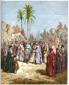 Reconciliation between Jacob and Esau - Reconciliation of Jacob and Esau Genese, XXXIII, 4 - Engraving from 
