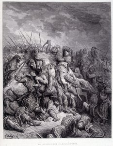 Richard the Lionheart at the Battle of Arsur - engraving by Gustave Doré by Gustave Dore