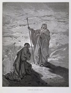 Samuel Anoints Saul as First King of Israel (Illustration from the Dore Bible) by Gustave Dore
