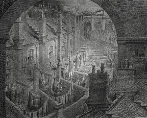 Slums of London, engraving by Gustave Dore by Gustave Dore