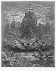 St. Louis leaving Aigues-Mortes, illustration from 