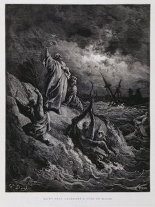 St Paul Landing at Malta (Illustration from the Dore Bible) by Gustave Dore