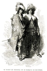The Baron de Sigognac and the Marquis de Bruyeres (engraving by Gustave Dore)