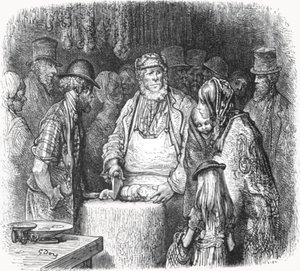 The Butcher - Newport Market Alley by Gustave Dore