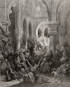 The Crusaders massacre the inhabitants of Caesarea, illustration from 