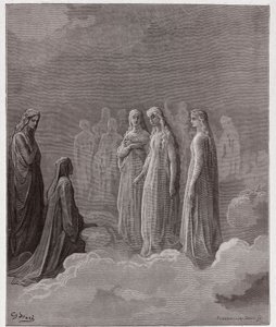 The Divine Comedy, Paradiso, Canto 3: The First Realm: Piccarda Donati and the Souls Whose Vows Had Been Broken - by Dante Alighieri (1265-1321) - Illustration by Gustave Dore (1832-1883) by Gustave Dore