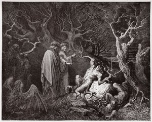 The Divine Comedy, Inferno, Canto 13: The suicides in the forest - by Dante Alighieri (1265-1321) - Illustration by Gustave Dore (1832-1883)