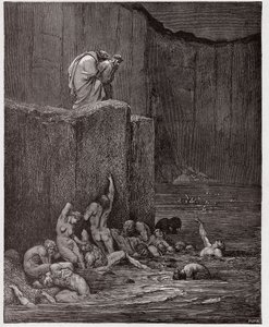 The Divine Comedy, Inferno, Canto 18: Paramours and flatterers in the eighth circle - by Dante Alighieri - Illustration by Gustave Dore by Gustave Dore