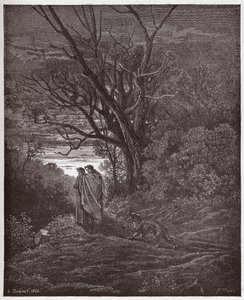 The Divine Comedy, Inferno, Canto 1: The she-wolf appears - Illustration by Gustave Dore by Gustave Dore