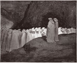 The Divine Comedy, Inferno, Canto 23: The hypocrites address Dante - by Dante Alighieri (1265-1321) - Illustration by Gustave Dore (1832-1883) by Gustave Dore