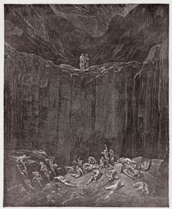 The Divine Comedy, Inferno, Canto 29: The forgers tormented in the valley (Illustration by Gustave Dore)