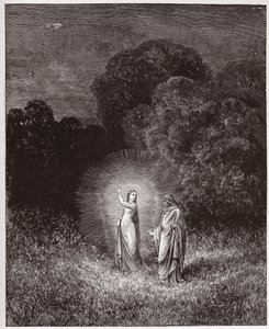 The Divine Comedy, Inferno, Canto 2: Beatrice and Virgil - Illustration by Gustave Dore (1832-1883) by Gustave Dore