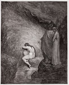 The Divine Comedy, Inferno, Canto 30: Myrrha, Condemned for Incest - by Dante Alighieri (1265-1321) - Illustration by Gustave Dore (1832-1883) by Gustave Dore
