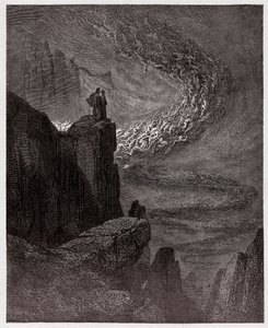The Divine Comedy, Inferno, Canto 5: Minos judges the transgressions and dispatches the souls (Illustration by Gustave Dore) by Gustave Dore