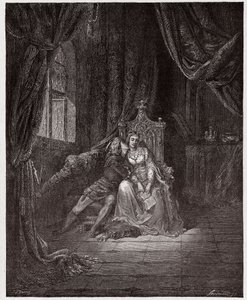 The Divine Comedy, Inferno, Canto 5: Paolo and Francesca - by Dante Alighieri (1265-1321) - Illustration by Gustave Dore (1832-1883) by Gustave Dore