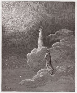 The Divine Comedy, Paradiso, Canto 14: Dante and Beatrice translated to the sphere of Mars - by Dante Alighieri (1265-1321) - Illustration by Gustave Dore (1832-1883) by Gustave Dore