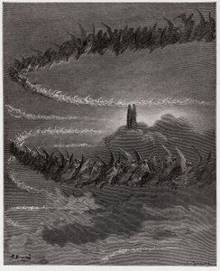 The Divine Comedy, Paradiso, Canto 18: In the sphere of Jupiter, the blessed souls circle to form letters - by Dante Alighieri - Illustration by Gustave Doré by Gustave Dore